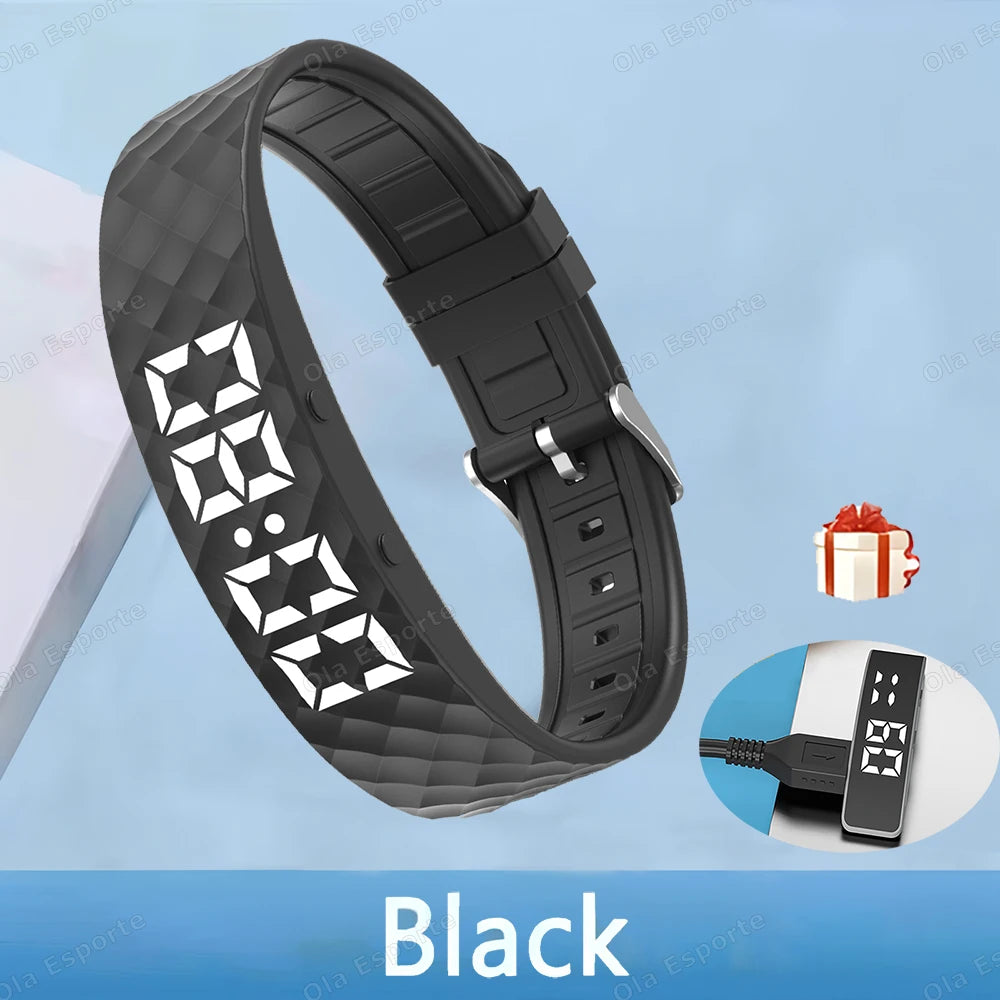 Reloj Despertador Vibratorio para Personas con Sueño Profundo, Despertador Silencioso, Pulsera Inteligente para Hombres y Mujeres, Ajustable, con Vibración, Modelo HW12