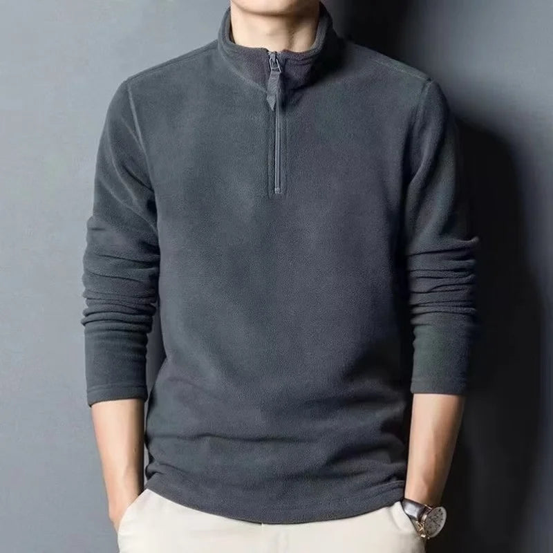 Buzo de Cuello Alto Antipilling para Hombre | Ajustado, Color Sólido