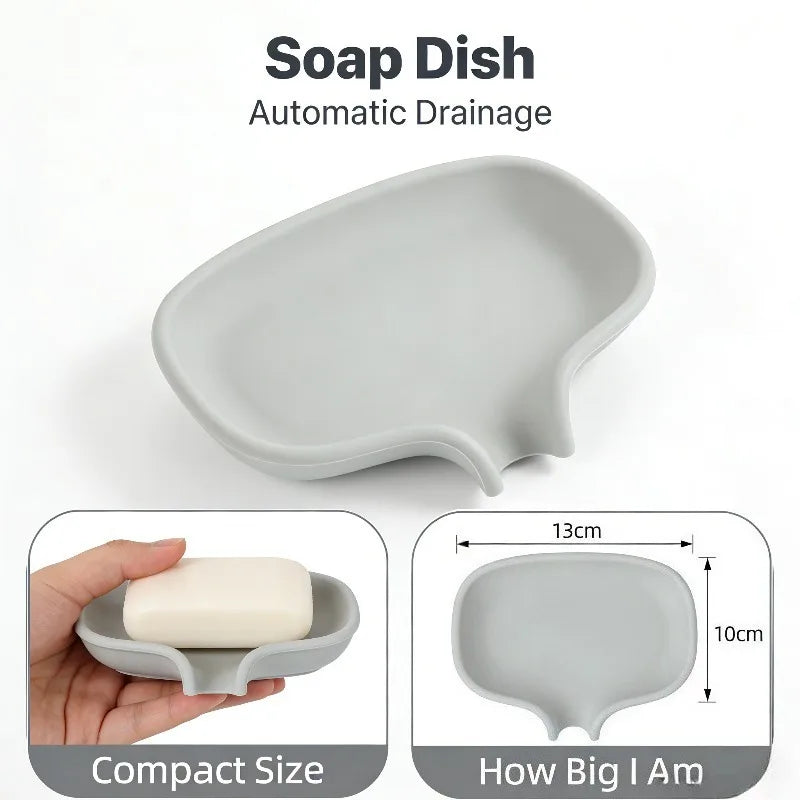 Jabonera Rectangular Minimalista con Orificios de Drenaje, Soporte Moderno para Baño, Jabonera de Plástico Duradera para Lavabo y Ducha