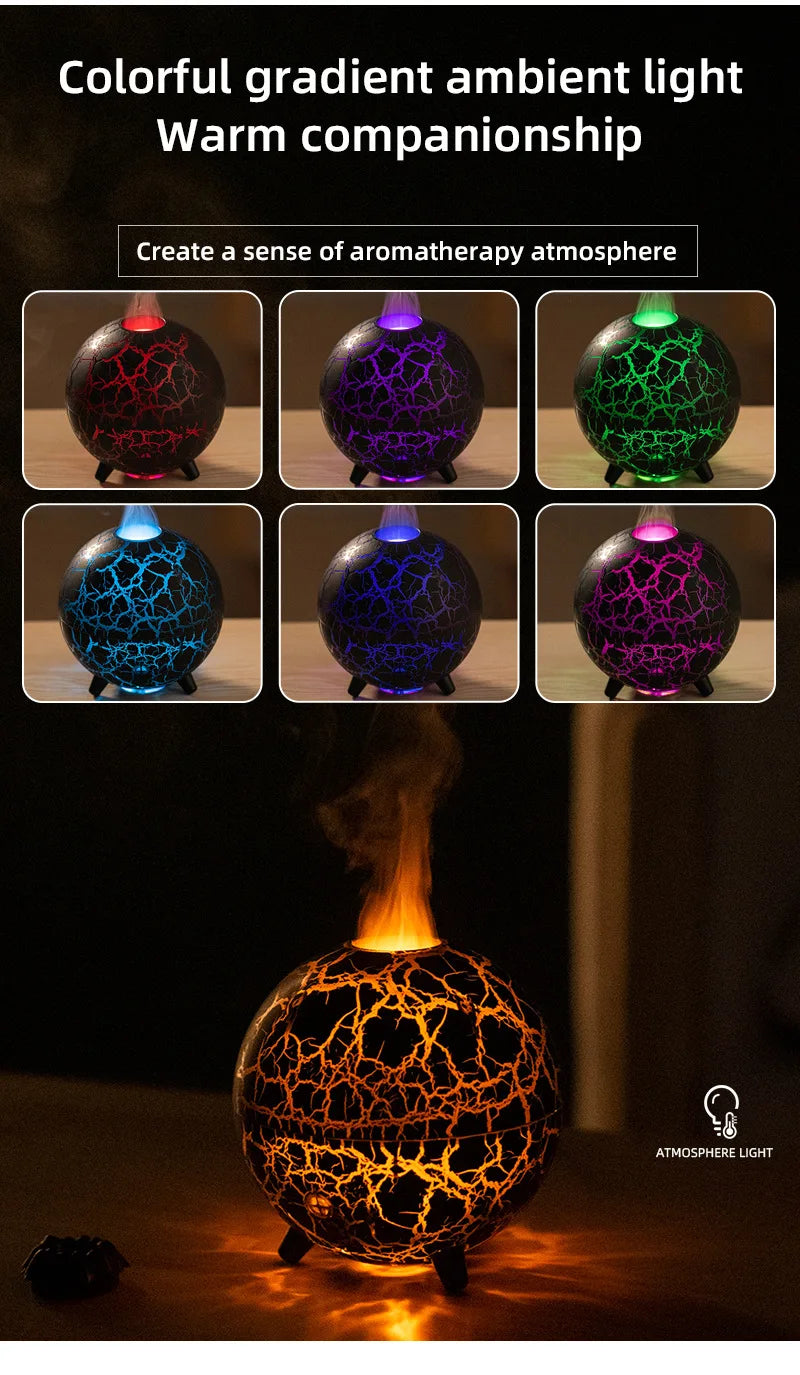 Nueva lámpara de ambiente colorida Planet, humidificador USB, tanque de agua de 200ML, puede agregar aceite esencial, Mini difusor de Aroma para el hogar