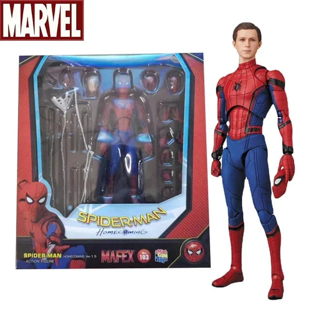 Figura de acción de Spiderman de Marvel Avengers: Homecoming, estatua con rostro intercambiable de Tom Holland, modelo de juguete coleccionable, regalo