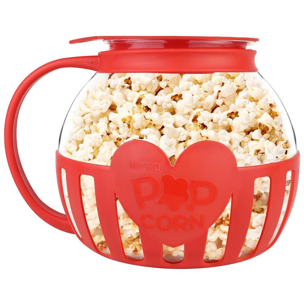 Palomitero de Vidrio para Microondas 2.25QT con Tapa de Silicona