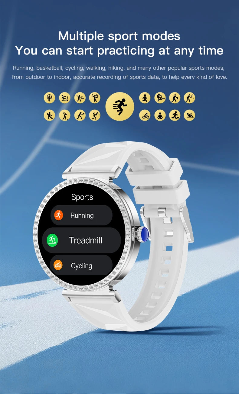 LIGE Reloj Inteligente Lujo con Diamantes GPS
