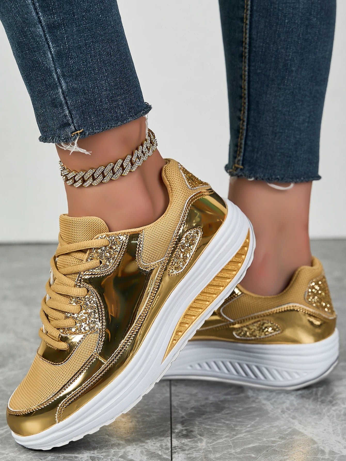 Zapatos deportivos de malla plana para mujer, calzado deportivo cómodo y transpirable con cordones, a la moda, para primavera y otoño
