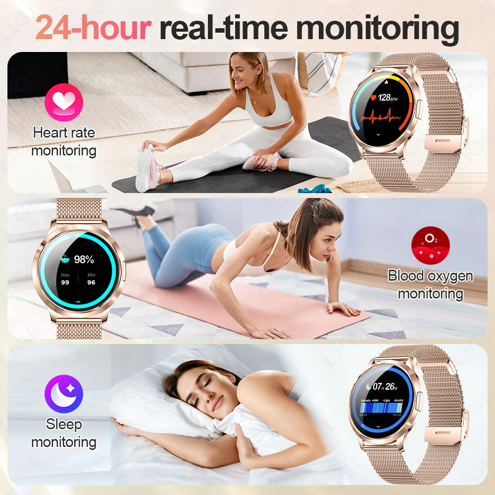 Reloj Inteligente LIGE AMOLED Curva 3D para Mujer