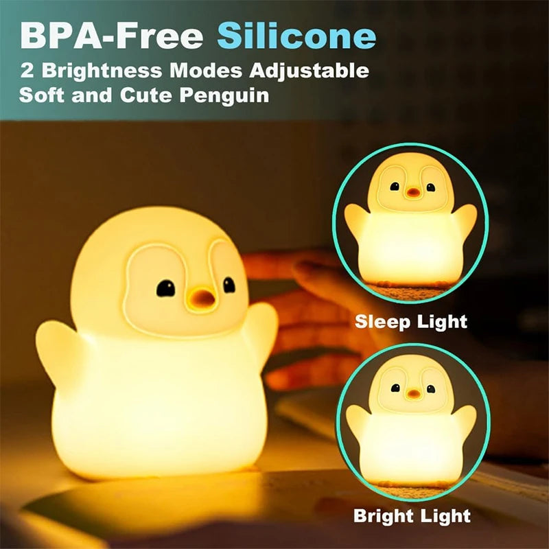 Luz Nocturna de Pingüino de Silicona para Bebés