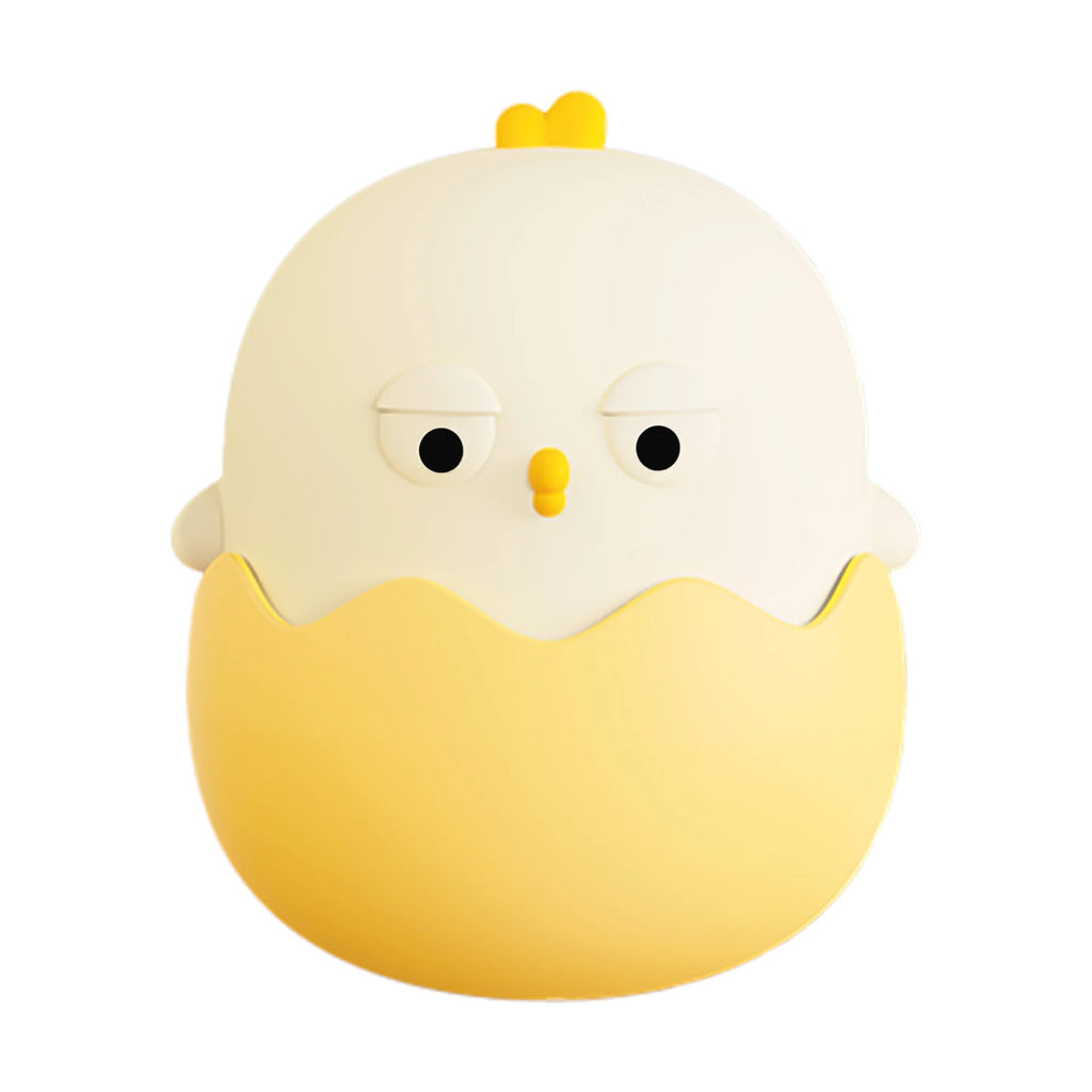 Luz nocturna de pollo de cáscara de huevo, luz LED de dibujos animados para dormitorio, luz ajustable táctil, luz cálida recargable, luz de ambiente
