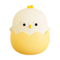 Luz nocturna de pollo de cáscara de huevo, luz LED de dibujos animados para dormitorio, luz ajustable táctil, luz cálida recargable, luz de ambiente