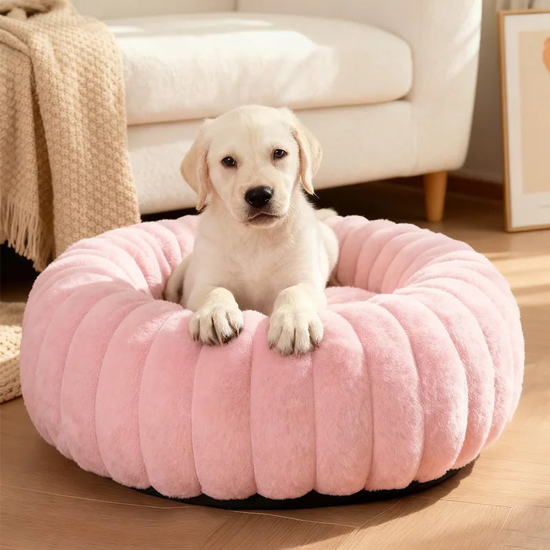 Cama Donut para Gatos y Perros Pequeños con Felpa Suave