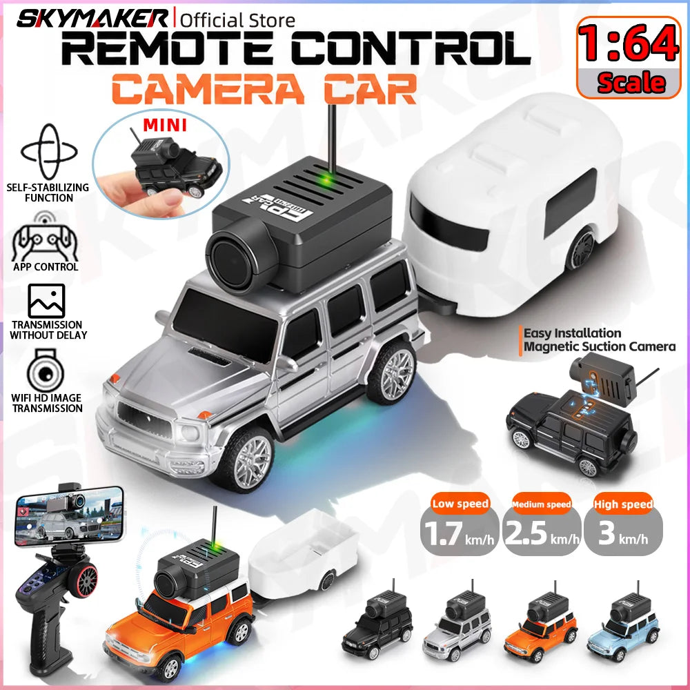 Auto RC WLtoys 1/64 Mini SUV con Cámara FPV 720P y Control por App
