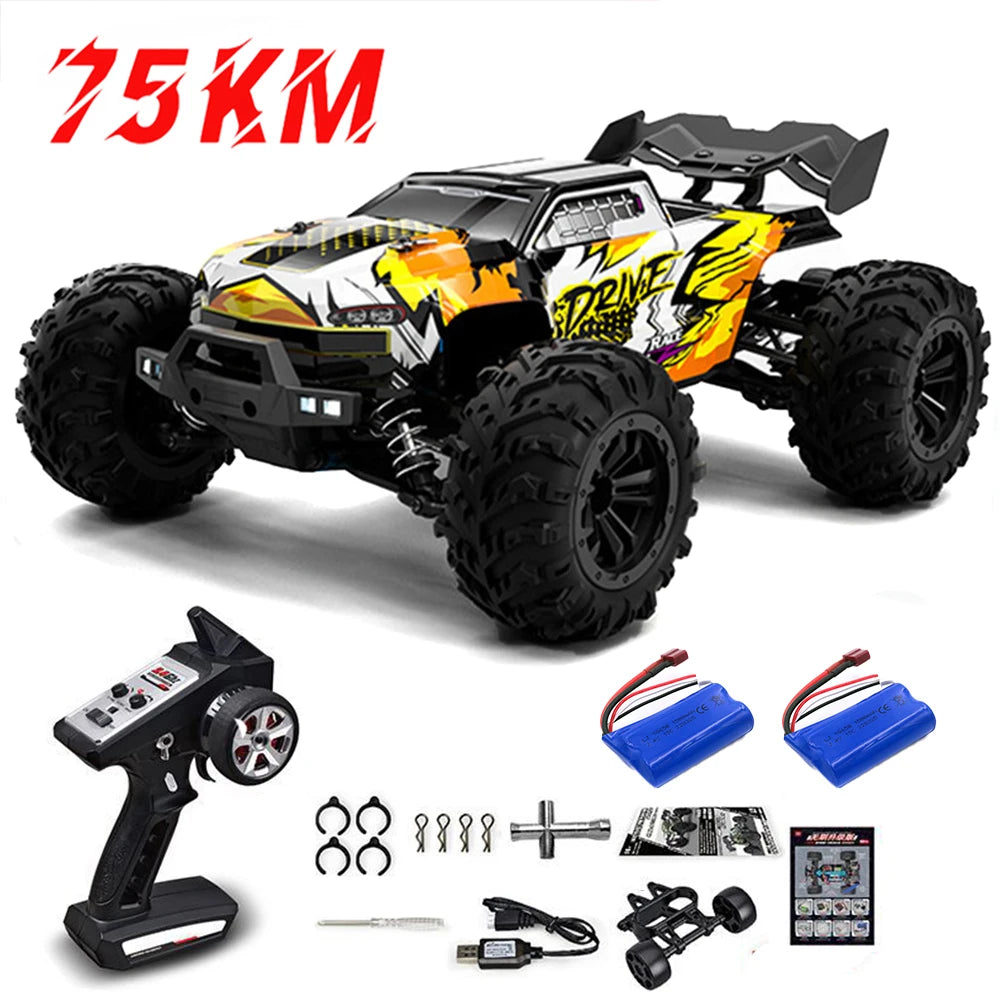 Coche teledirigido 1:16 75 KM/H o 50 KM/H 4WD con coches de Control remoto LED camión monstruo de deriva de alta velocidad para niños Vs Wltoys 144001   Juguetes