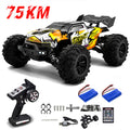 Coche teledirigido 1:16 75 KM/H o 50 KM/H 4WD con coches de Control remoto LED camión monstruo de deriva de alta velocidad para niños Vs Wltoys 144001   Juguetes