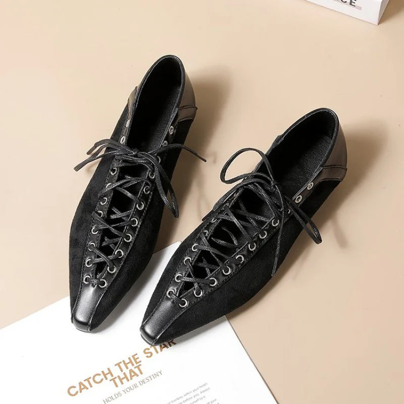 Zapatillas Deportivas para Mujer, Ligeras, Transpirables, con Cordones, Punta en Pico, Estilo Retro Casual para Uso Diario y Estilo Urbano