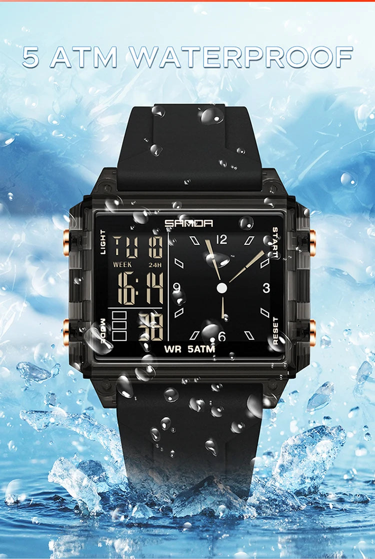 Reloj Digital SANDA Deportivo para Hombre Multifunción Luminoso