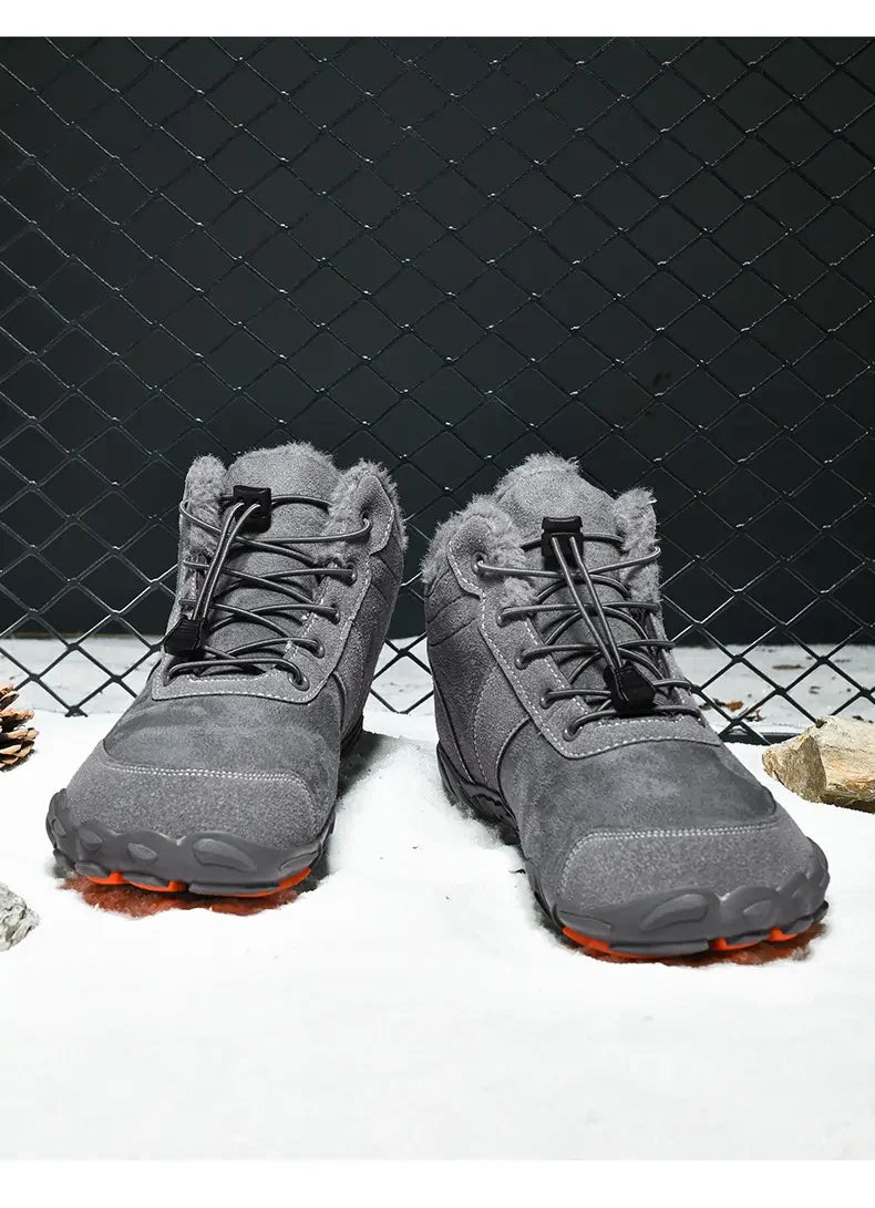 Botas de senderismo forradas de felpa para hombre, antideslizantes de invierno