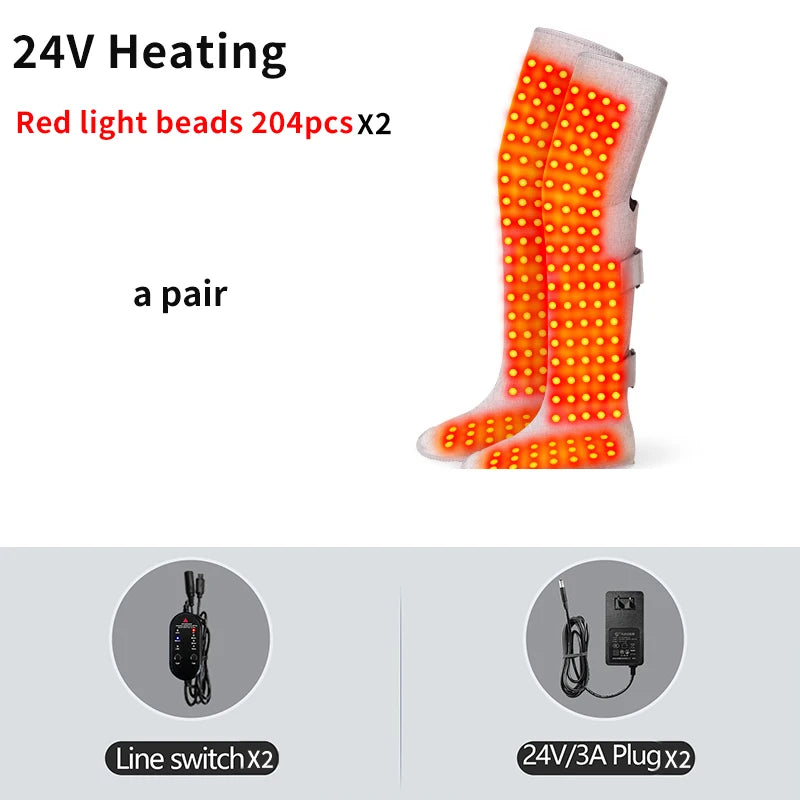 Rodillera eléctrica calentada, terapia de luz roja, vibración, amasado, dolor articular, alivio de la rigidez, circulación sanguínea, impulso para pierna y pie
