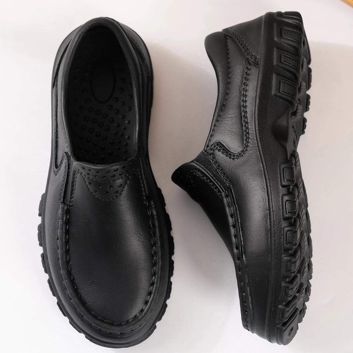 Zapatos informales para hombre, impermeables, antideslizantes, suela gruesa, resistentes al desgaste, transpirables, suela suave, zapatos casuales sin cordones