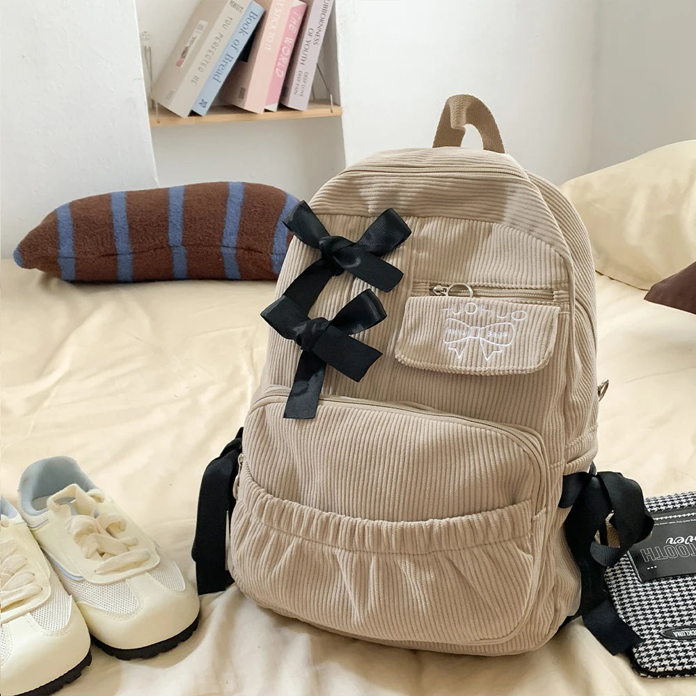 Mochila Estilo Coreano con Lazo para Mujer