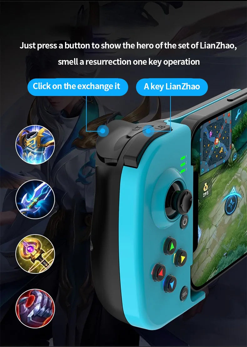 Controlador de juegos extensible inalámbrico D3 compatible con Bluetooth para teléfonos móviles Android Ios PC Gamepad Joystick Control de juego