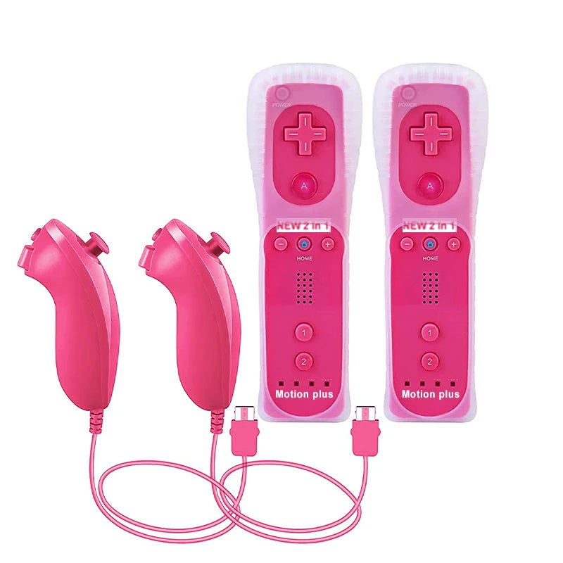 Pack 2 Controles Motion Plus con Nunchuck para Nintendo Wii