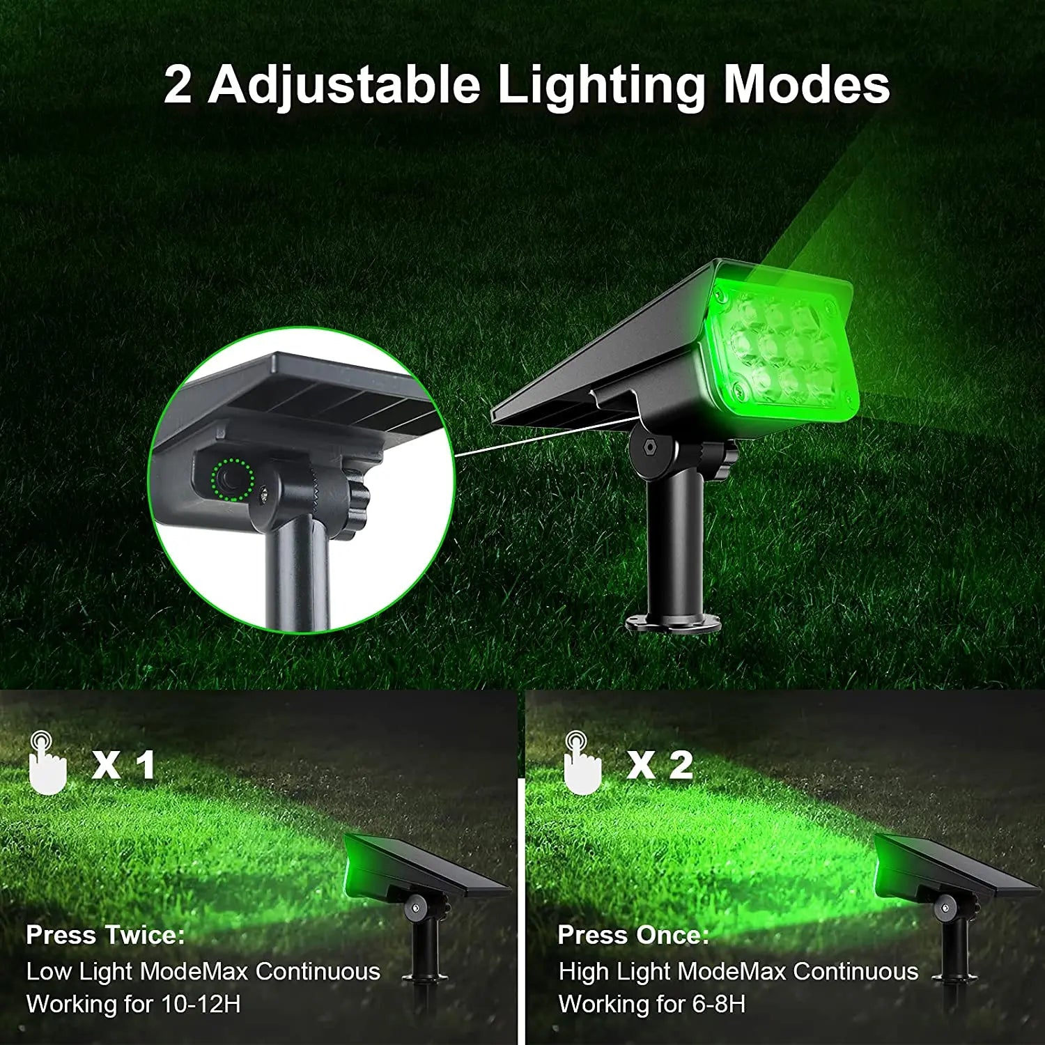 Foco Solar LED para Exteriores, Superbrillante con Temperatura Ajustable IP65