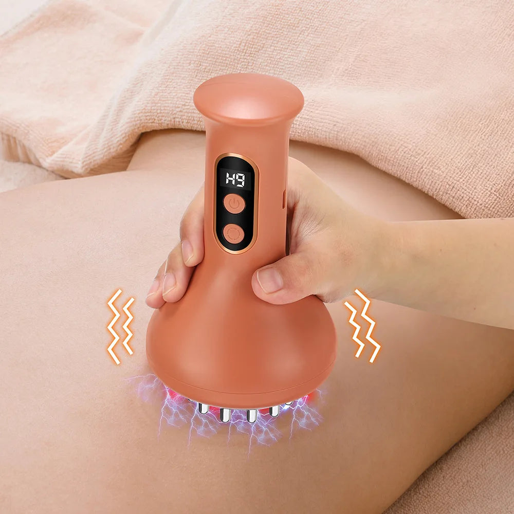 Cepillo meridiano eléctrico, vibración de microcorriente, compresa caliente, dispositivo masajeador de raspado para el cuerpo, herramientas de masaje anticelulítico