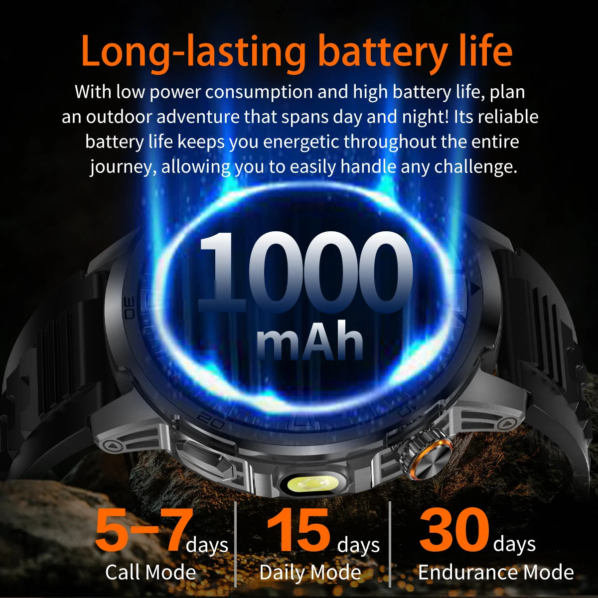 2026 militar t-rex 3 reloj inteligente reloj de Fitness hombres 466*466 pantalla AMOLED 1000mAh batería linterna llamada impermeable Smartwatchs