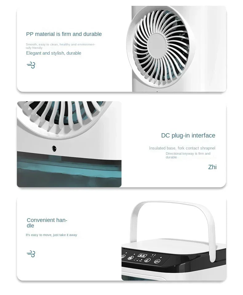 Ventilador de Escritorio con Atomización Ultrasónica Dual