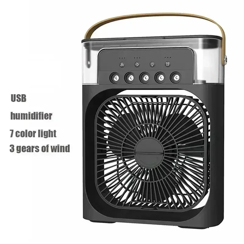 Ventilador Portátil 3 en 1 con Humidificador y Luz Nocturna