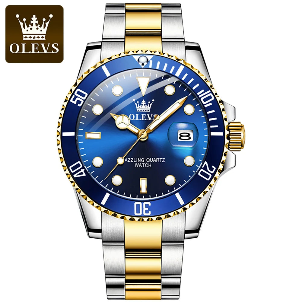 Reloj de Cuarzo Deportivo OLEVS para Hombre Resistente al Agua