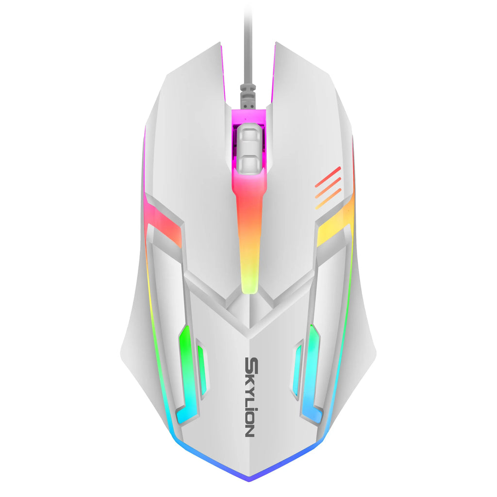 Ratón F1 con cable para juegos y oficina, periférico de 3 teclas con iluminación colorida para Microsoft Windows y Apple IOS