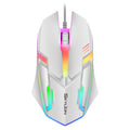 Ratón F1 con cable para juegos y oficina, periférico de 3 teclas con iluminación colorida para Microsoft Windows y Apple IOS