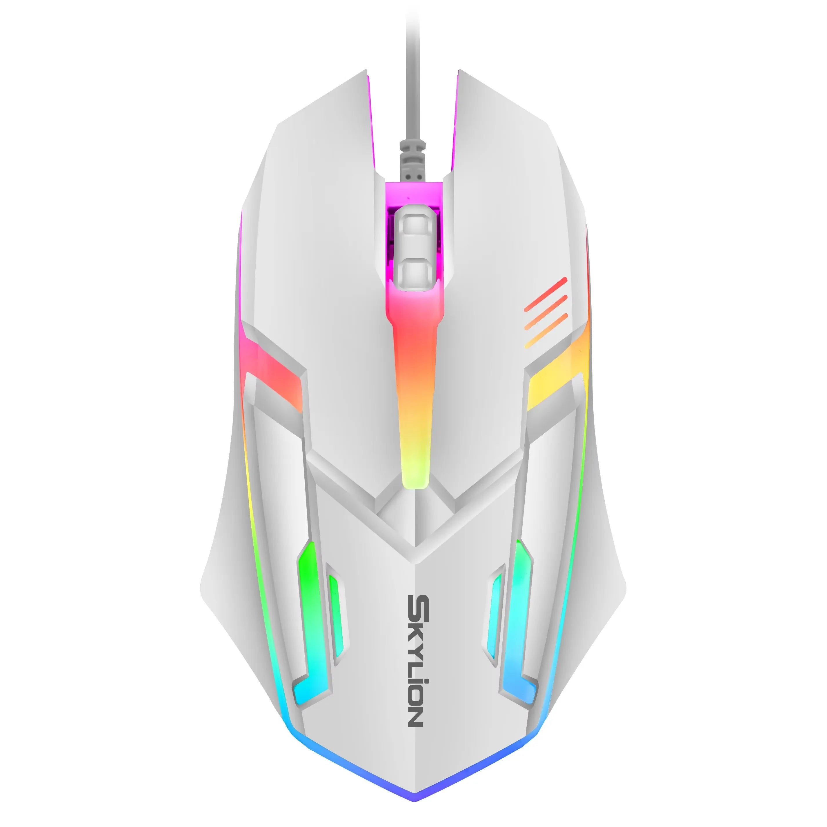 Ratón F1 con cable para juegos y oficina, periférico de 3 teclas con iluminación colorida para Microsoft Windows y Apple IOS