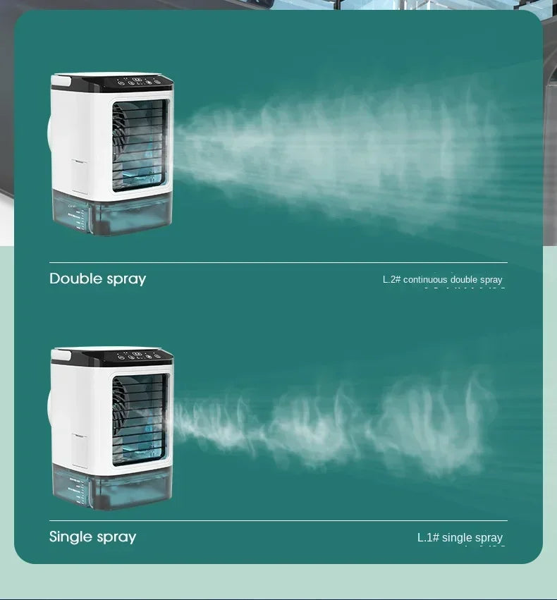 Ventilador de Escritorio con Atomización Ultrasónica Dual