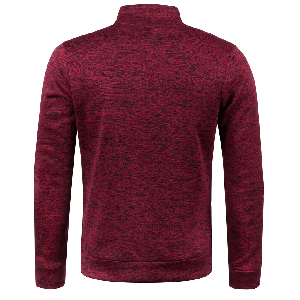 Otoño e Invierno, nuevo suéter largo con cremallera y mangas de bloque de Color para hombre, suéter fino de felpa, chaqueta informal ajustada, abrigo cómodo