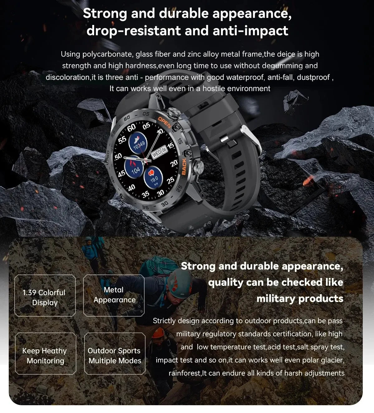 LIGE Reloj Inteligente Ritmo Cardíaco Bluetooth