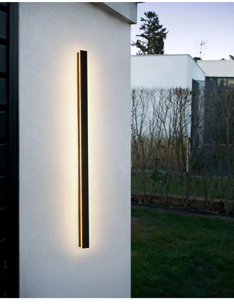 Lámpara de pared impermeable para exteriores, lámparas de pared para jardín, luces LED, fondo de TV nórdico moderno para sala de estar, IP65, arandela de pared de 110/220v