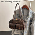 Bolso de Hombro Cuero PU Retro para Mujer, Gran Capacidad y Múltiples Bolsillos