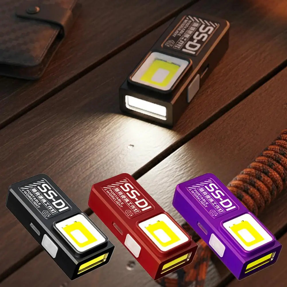 Mini Linterna LED Recargable USB con Imán, Luz de Trabajo Portátil