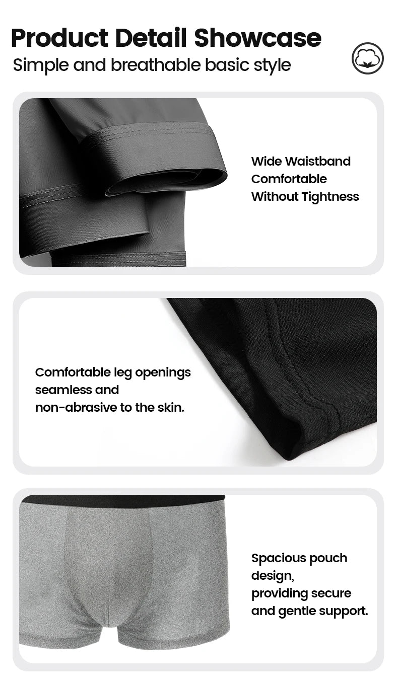 Ropa interior para hombres al por mayor Europa y Estados Unidos boxeadores transfronterizos de seda de hielo boxeadores de tamaño inglés pantalones cortos de gran tamaño