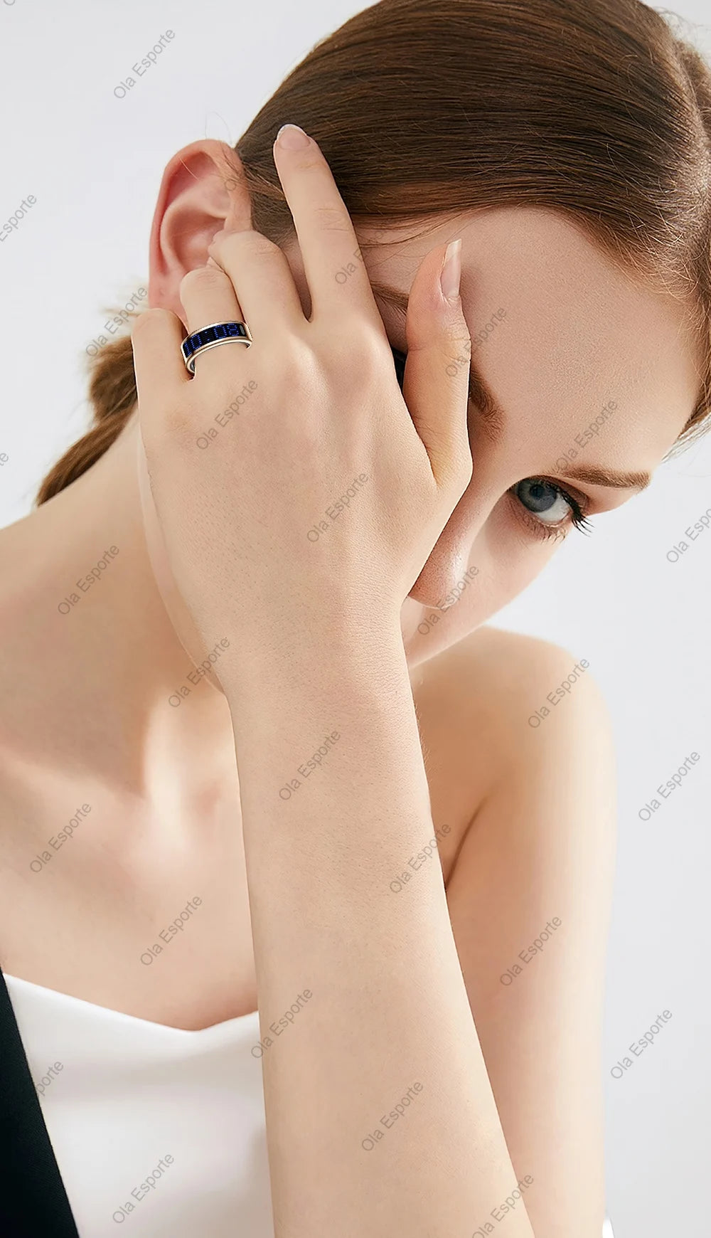 Anillo inteligente con pantalla dinámica 5 ATM impermeable oxígeno en sangre Monitor de ritmo cardíaco durante el sueño anillo deportivo hombres mujeres anillo de moda