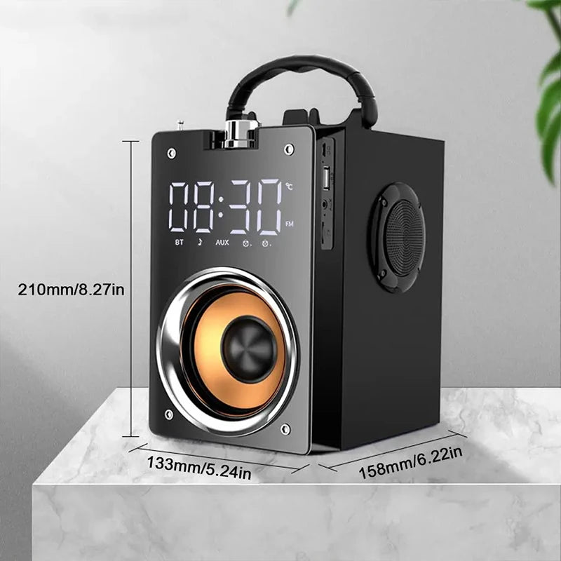 Altavoces Bluetooth inalámbricos de Supergraves de madera, Subwoofer estéreo portátil de alta potencia, Centro de música, soporte TF, Radio FM, HIFI BoomBox