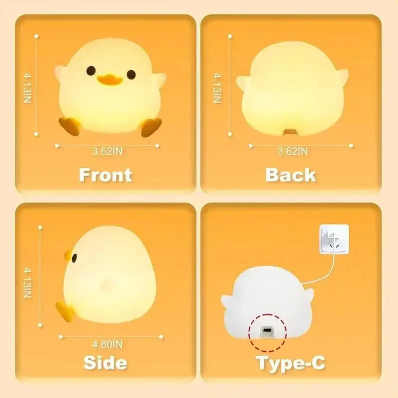 Luz nocturna de silicona suave: lámpara de noche regulable de 3 niveles con control táctil recargable por USB para guardería, niños, bebés y decoración de regalo