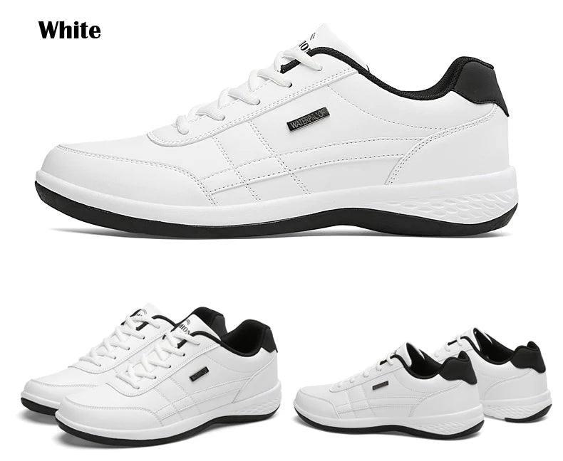 YRZL zapatos de hombre primavera otoño zapatillas impermeables para caminar ocio zapatos deportivos de cuero para hombre calzado antideslizante tenis para hombres