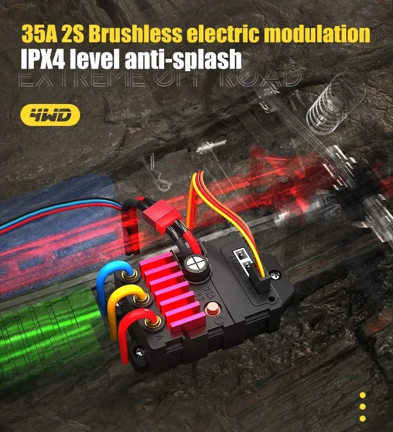 JJRC Q130 1:16 70 KM/H 4WD RC coche con Motor sin escobillas ligero coches de Control remoto camión monstruo de deriva de alta velocidad juguetes para niños y adultos