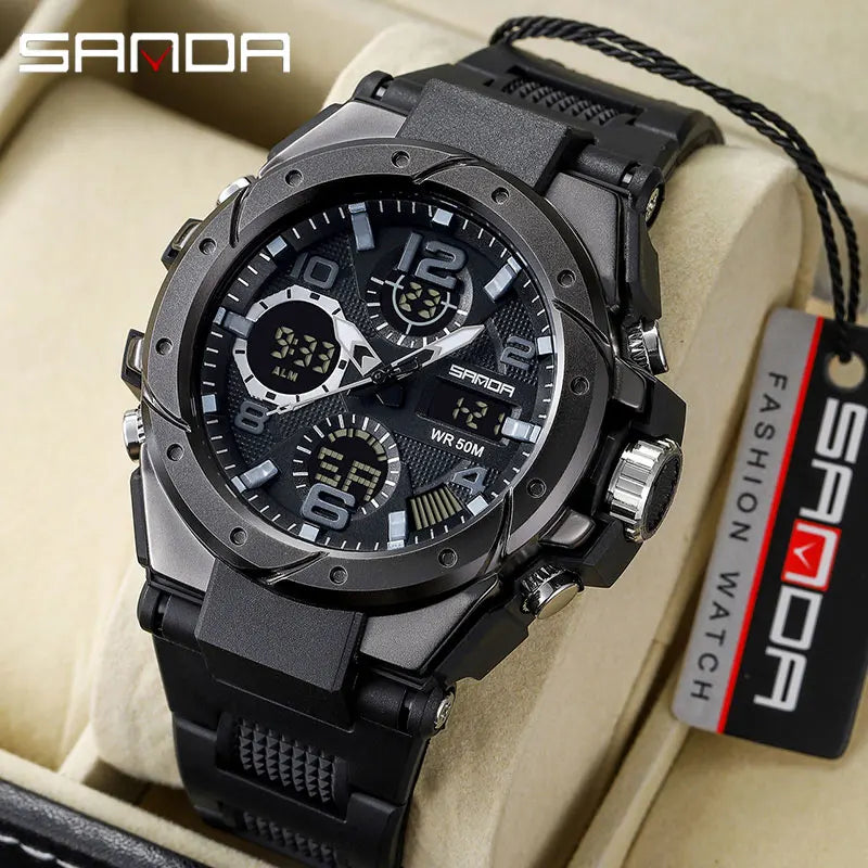 Reloj Militar SANDA Digital LED Doble Pantalla para Hombre