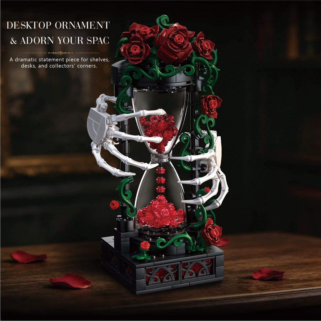 Set de Bloques de Construcción de Violín con Corona de Rosas y Cruz de la Serie Noche Gótica, Modelo MOC, Juguete de Ensamblaje, Adorno de Escritorio, Regalo de Cumpleaños