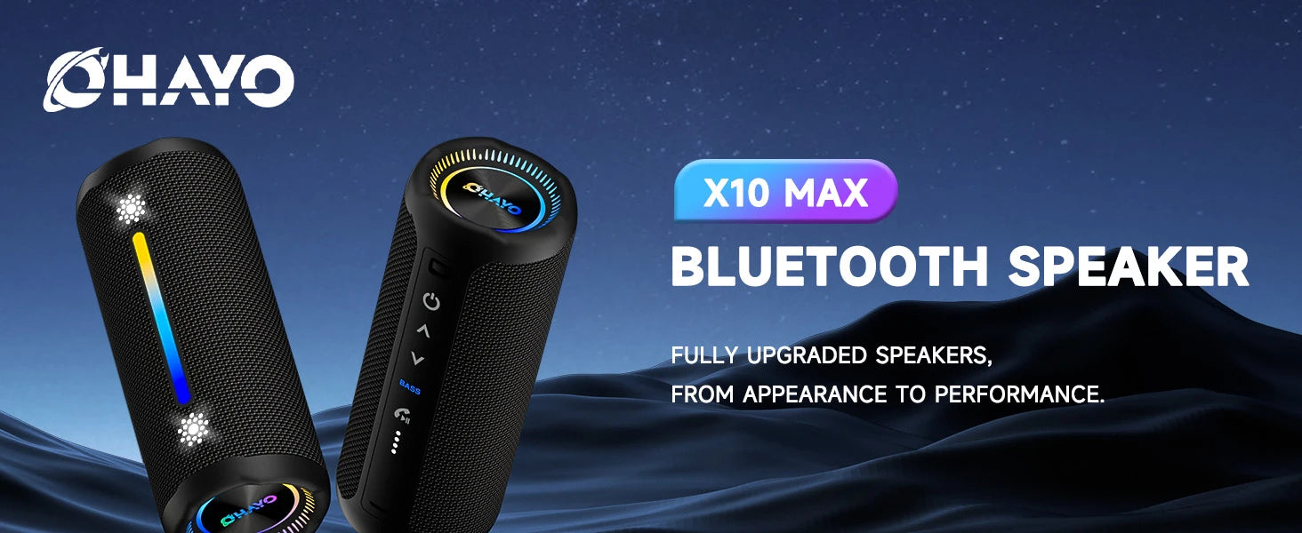 Altavoz Bluetooth portátil Ohayo 35W, IPX7 resistente al agua 360 °   Altavoz inalámbrico TWS emparejamiento estéreo 24 horas de tiempo de reproducción para acampar senderismo
