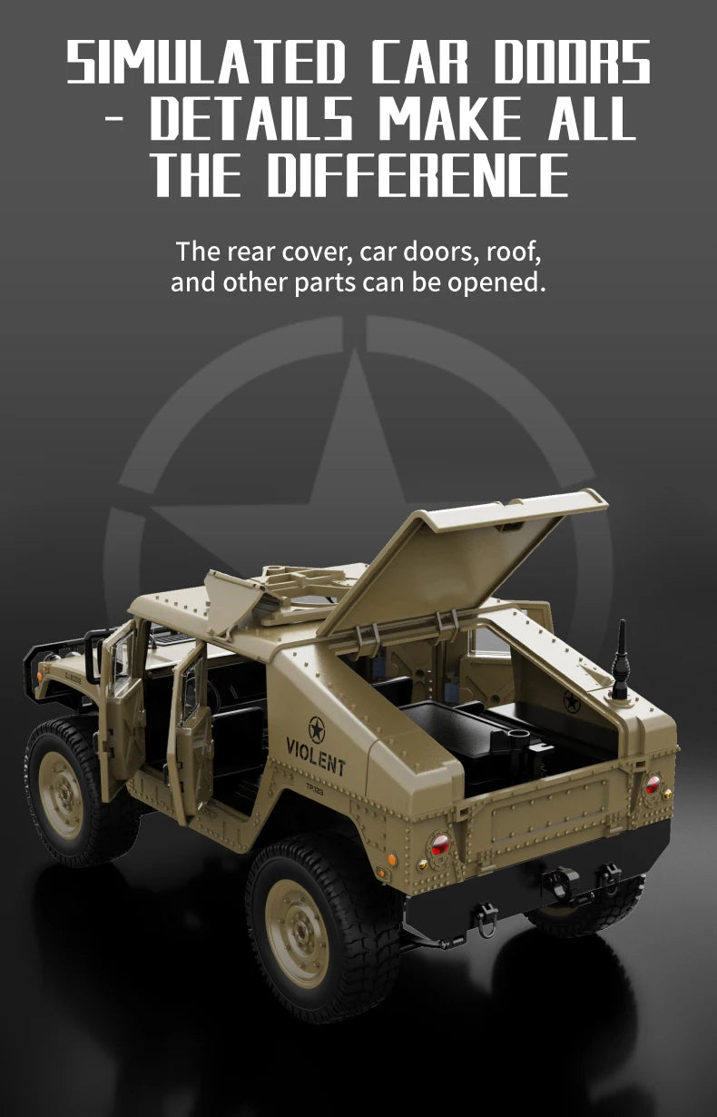 Coche RC Militar C8835, 2.4G 4WD 1:14, Vehículo de Escalada Todoterreno