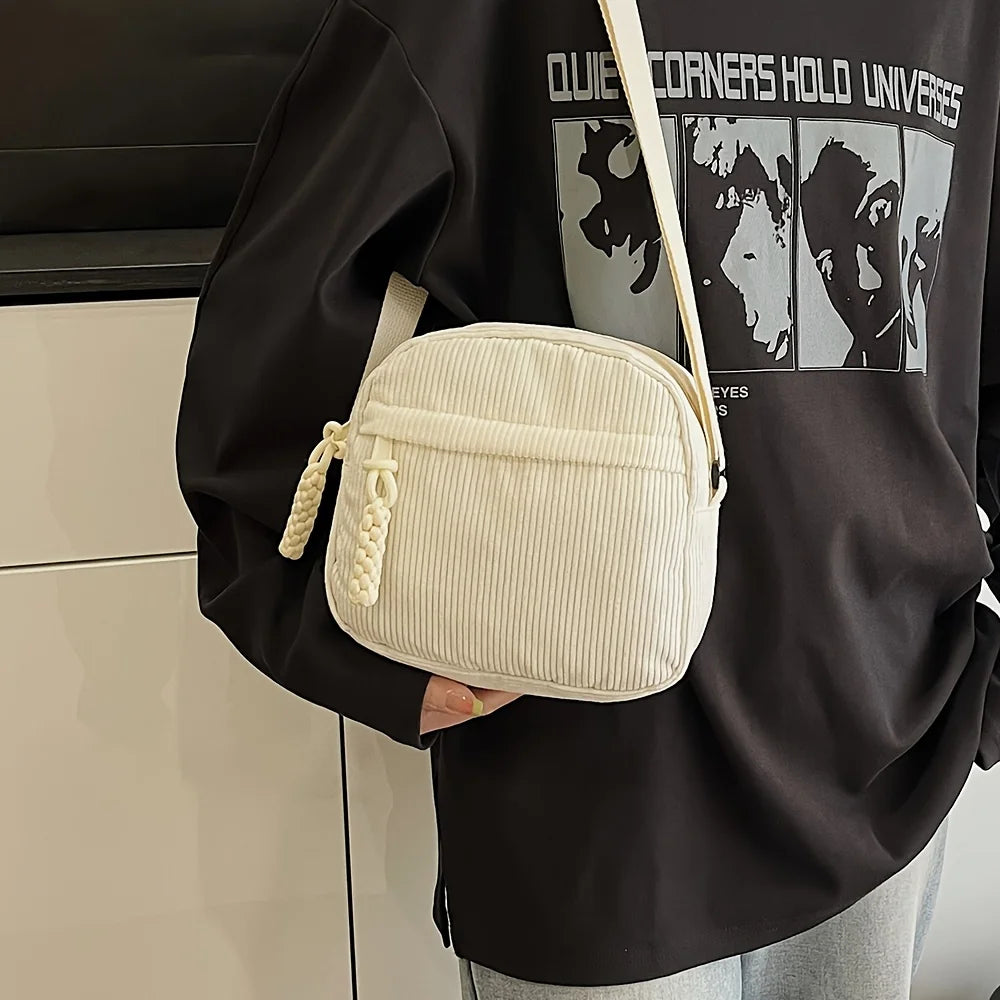 Bolso de Hombro de Pana Vintage Estilo Harajuku